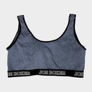 Joe Boxer Gray Black Sports Bra Lightly Padded Removable Padding Medium